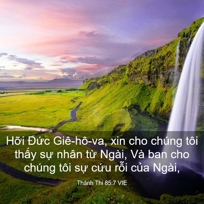 Picture 03 - Thánh Thi 85:7 VIE - Hỡi Đức Giê-hô-va, xin cho chúng tôi - Bible Verse Picture