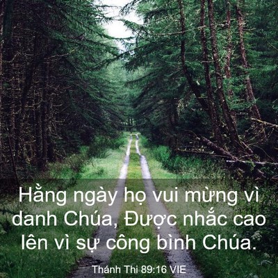 Picture 03 - Thánh Thi 89:16 VIE - Hằng ngày họ vui mừng vì danh Chúa, - Bible Verse Picture