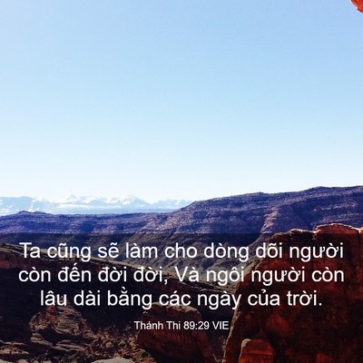 Picture 03 - Thánh Thi 89:29 VIE - Ta cũng sẽ làm cho dòng dõi người còn - Bible Verse Picture