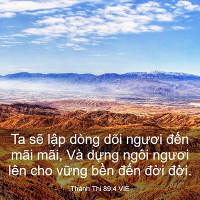 Picture 03 - Thánh Thi 89:4 VIE - Ta sẽ lập dòng dõi ngươi đến mãi - Bible Verse Picture