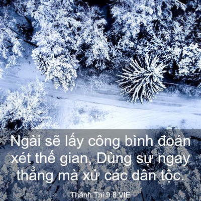 Picture 03 - Thánh Thi 9:8 VIE - Ngài sẽ lấy công bình đoán xét thế - Bible Verse Picture