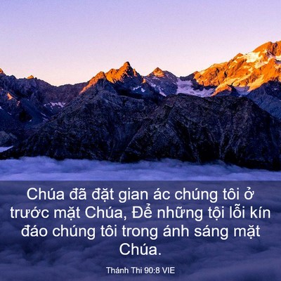 Picture 03 - Thánh Thi 90:8 VIE - Chúa đã đặt gian ác chúng tôi ở - Bible Verse Picture
