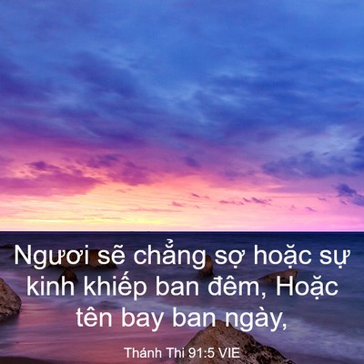 Picture 03 - Thánh Thi 91:5 VIE - Ngươi sẽ chẳng sợ hoặc sự kinh - Bible Verse Picture