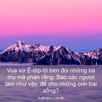 Picture 03 - Xuất Hành 1:18 VIE - Vua xứ Ê-díp-tô bèn đòi những bà mụ - Bible Verse Picture
