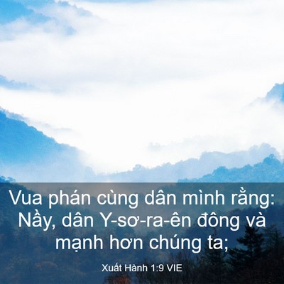 Picture 03 - Xuất Hành 1:9 VIE - Vua phán cùng dân mình rằng: Nầy, dân - Bible Verse Picture