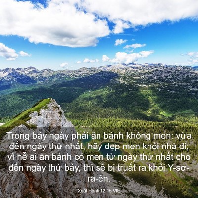 Picture 03 - Xuất Hành 12:15 VIE - Trong bảy ngày phải ăn bánh không men: - Bible Verse Picture