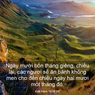 Picture 03 - Xuất Hành 12:18 VIE - Ngày mười bốn tháng giêng, chiều lại, - Bible Verse Picture