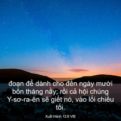 Picture 03 - Xuất Hành 12:6 VIE - đoạn để dành cho đến ngày mười - Bible Verse Picture