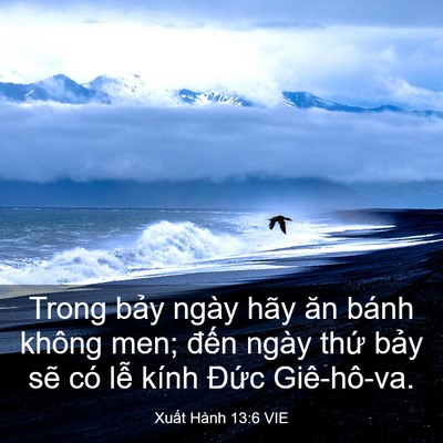 Picture 03 - Xuất Hành 13:6 VIE - Trong bảy ngày hãy ăn bánh không men; - Bible Verse Picture