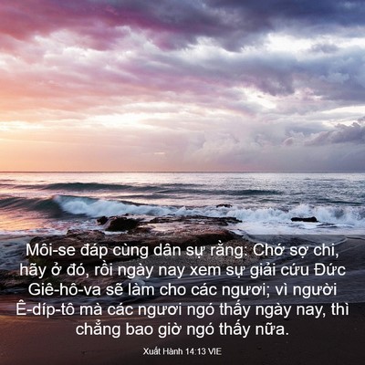 Picture 03 - Xuất Hành 14:13 VIE - Môi-se đáp cùng dân sự rằng: Chớ sợ - Bible Verse Picture
