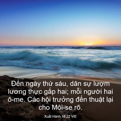 Picture 03 - Xuất Hành 16:22 VIE - Đến ngày thứ sáu, dân sự lượm - Bible Verse Picture