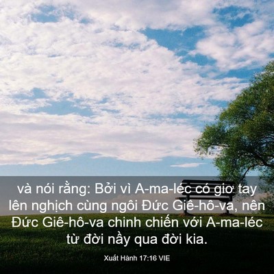Picture 03 - Xuất Hành 17:16 VIE - và nói rằng: Bởi vì A-ma-léc có giơ tay - Bible Verse Picture