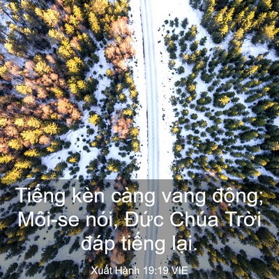 Picture 03 - Xuất Hành 19:19 VIE - Tiếng kèn càng vang động; Môi-se nói, - Bible Verse Picture