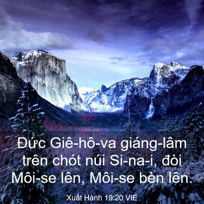 Picture 03 - Xuất Hành 19:20 VIE - Đức Giê-hô-va giáng-lâm trên chót núi - Bible Verse Picture