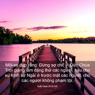 Picture 03 - Xuất Hành 20:20 VIE - Môi-se đáp rằng: Đừng sợ chi, vì - Bible Verse Picture