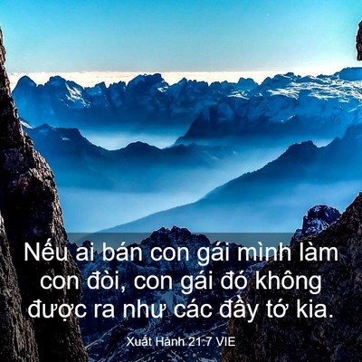Picture 03 - Xuất Hành 21:7 VIE - Nếu ai bán con gái mình làm con đòi, con - Bible Verse Picture