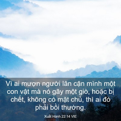 Picture 03 - Xuất Hành 22:14 VIE - Vì ai mượn người lân cận mình một - Bible Verse Picture