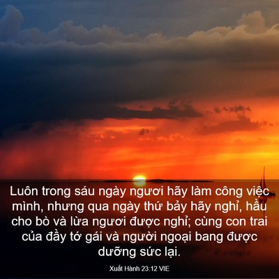 Picture 03 - Xuất Hành 23:12 VIE - Luôn trong sáu ngày ngươi hãy làm công - Bible Verse Picture