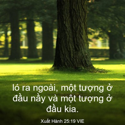 Picture 03 - Xuất Hành 25:19 VIE - ló ra ngoài, một tượng ở đầu nầy - Bible Verse Picture