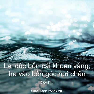 Picture 03 - Xuất Hành 25:26 VIE - Lại đúc bốn cái khoen vàng, tra vào - Bible Verse Picture