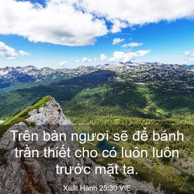 Picture 03 - Xuất Hành 25:30 VIE - Trên bàn ngươi sẽ để bánh trần - Bible Verse Picture