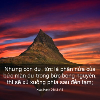 Picture 03 - Xuất Hành 26:12 VIE - Nhưng còn dư, tức là phân nửa của - Bible Verse Picture