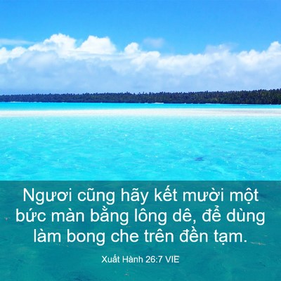 Picture 03 - Xuất Hành 26:7 VIE - Ngươi cũng hãy kết mười một bức màn - Bible Verse Picture