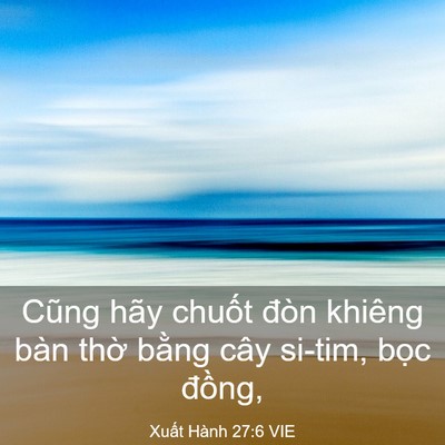 Picture 03 - Xuất Hành 27:6 VIE - Cũng hãy chuốt đòn khiêng bàn thờ - Bible Verse Picture