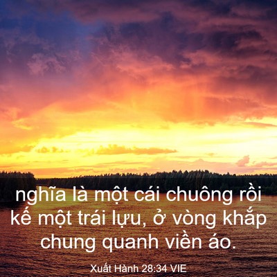 Picture 03 - Xuất Hành 28:34 VIE - nghĩa là một cái chuông rồi kế một - Bible Verse Picture