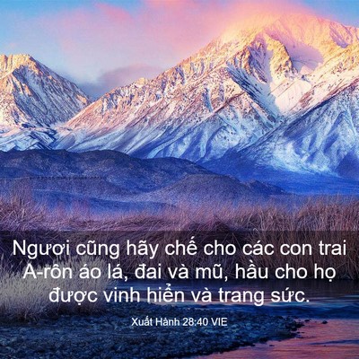 Picture 03 - Xuất Hành 28:40 VIE - Ngươi cũng hãy chế cho các con trai A-rôn - Bible Verse Picture