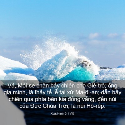 Picture 03 - Xuất Hành 3:1 VIE - Vả, Môi-se chăn bầy chiên cho Giê-trô, - Bible Verse Picture