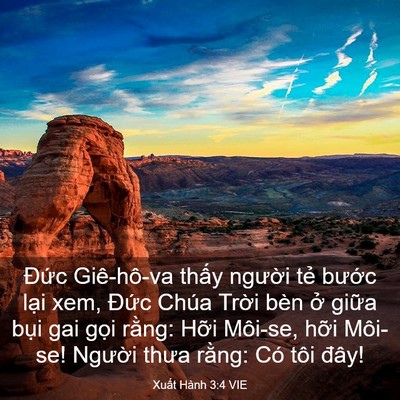 Picture 03 - Xuất Hành 3:4 VIE - Đức Giê-hô-va thấy người tẻ bước - Bible Verse Picture