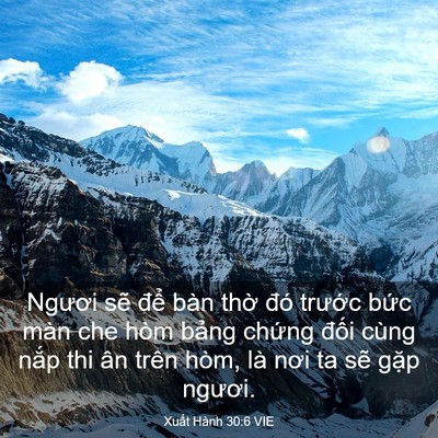 Picture 03 - Xuất Hành 30:6 VIE - Ngươi sẽ để bàn thờ đó trước bức - Bible Verse Picture