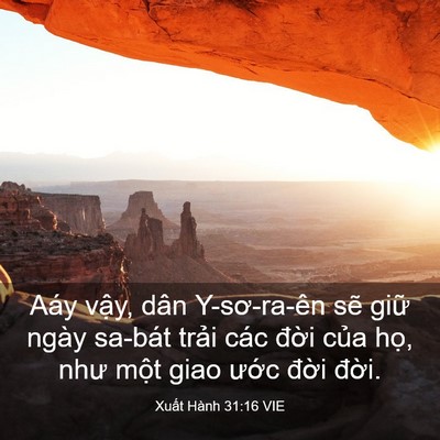 Picture 03 - Xuất Hành 31:16 VIE - Aáy vậy, dân Y-sơ-ra-ên sẽ giữ ngày - Bible Verse Picture