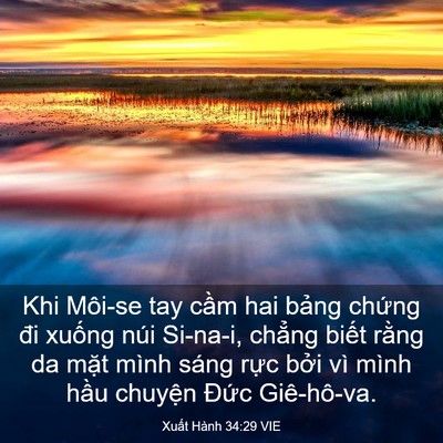 Picture 03 - Xuất Hành 34:29 VIE - Khi Môi-se tay cầm hai bảng chứng đi - Bible Verse Picture