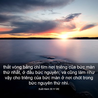 Picture 03 - Xuất Hành 36:11 VIE - thắt vòng bằng chỉ tím nơi triêng của - Bible Verse Picture