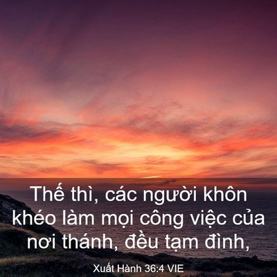 Picture 03 - Xuất Hành 36:4 VIE - Thế thì, các người khôn khéo làm mọi - Bible Verse Picture