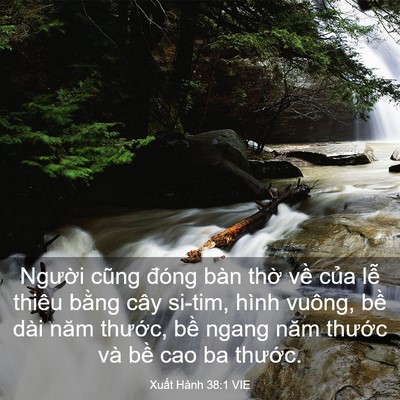 Picture 03 - Xuất Hành 38:1 VIE - Người cũng đóng bàn thờ về của lễ - Bible Verse Picture