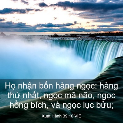Picture 03 - Xuất Hành 39:10 VIE - Họ nhận bốn hàng ngọc: hàng thứ - Bible Verse Picture