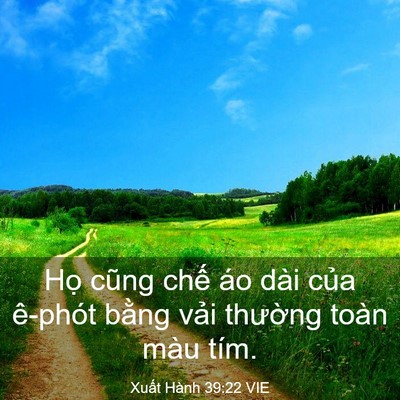 Picture 03 - Xuất Hành 39:22 VIE - Họ cũng chế áo dài của ê-phót bằng - Bible Verse Picture