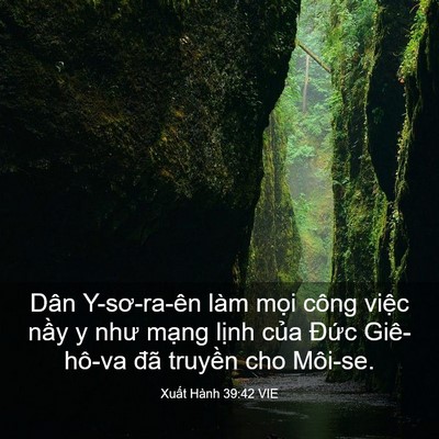 Picture 03 - Xuất Hành 39:42 VIE - Dân Y-sơ-ra-ên làm mọi công việc nầy y - Bible Verse Picture