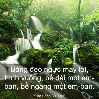 Picture 03 - Xuất Hành 39:9 VIE - Bảng đeo ngực may lót, hình vuông, bề - Bible Verse Picture