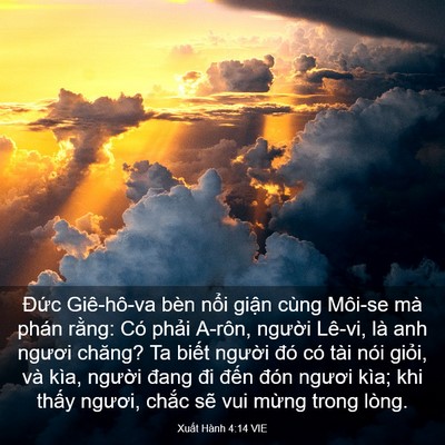 Picture 03 - Xuất Hành 4:14 VIE - Đức Giê-hô-va bèn nổi giận cùng - Bible Verse Picture