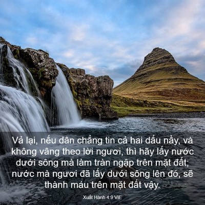 Picture 03 - Xuất Hành 4:9 VIE - Vả lại, nếu dân chẳng tin cả hai dấu - Bible Verse Picture