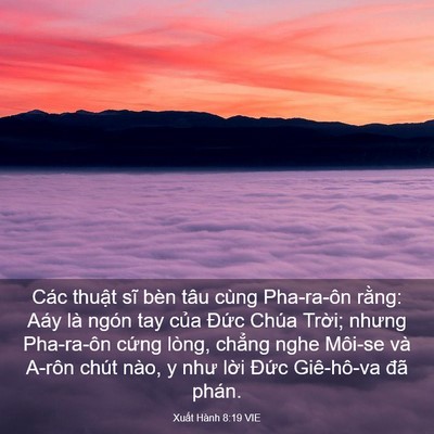 Picture 03 - Xuất Hành 8:19 VIE - Các thuật sĩ bèn tâu cùng Pha-ra-ôn - Bible Verse Picture
