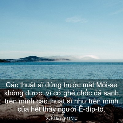 Picture 03 - Xuất Hành 9:11 VIE - Các thuật sĩ đứng trước mặt Môi-se - Bible Verse Picture
