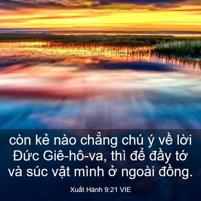 Picture 03 - Xuất Hành 9:21 VIE - còn kẻ nào chẳng chú ý về lời Đức - Bible Verse Picture