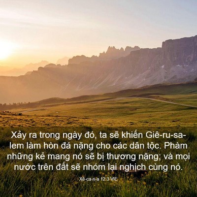 Picture 03 - Xê-ca-ri-a 12:3 VIE - Xảy ra trong ngày đó, ta sẽ khiến - Bible Verse Picture