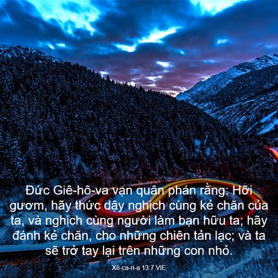 Picture 03 - Xê-ca-ri-a 13:7 VIE - Đức Giê-hô-va vạn quân phán rằng: - Bible Verse Picture