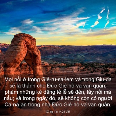 Picture 03 - Xê-ca-ri-a 14:21 VIE - Mọi nồi ở trong Giê-ru-sa-lem và trong - Bible Verse Picture
